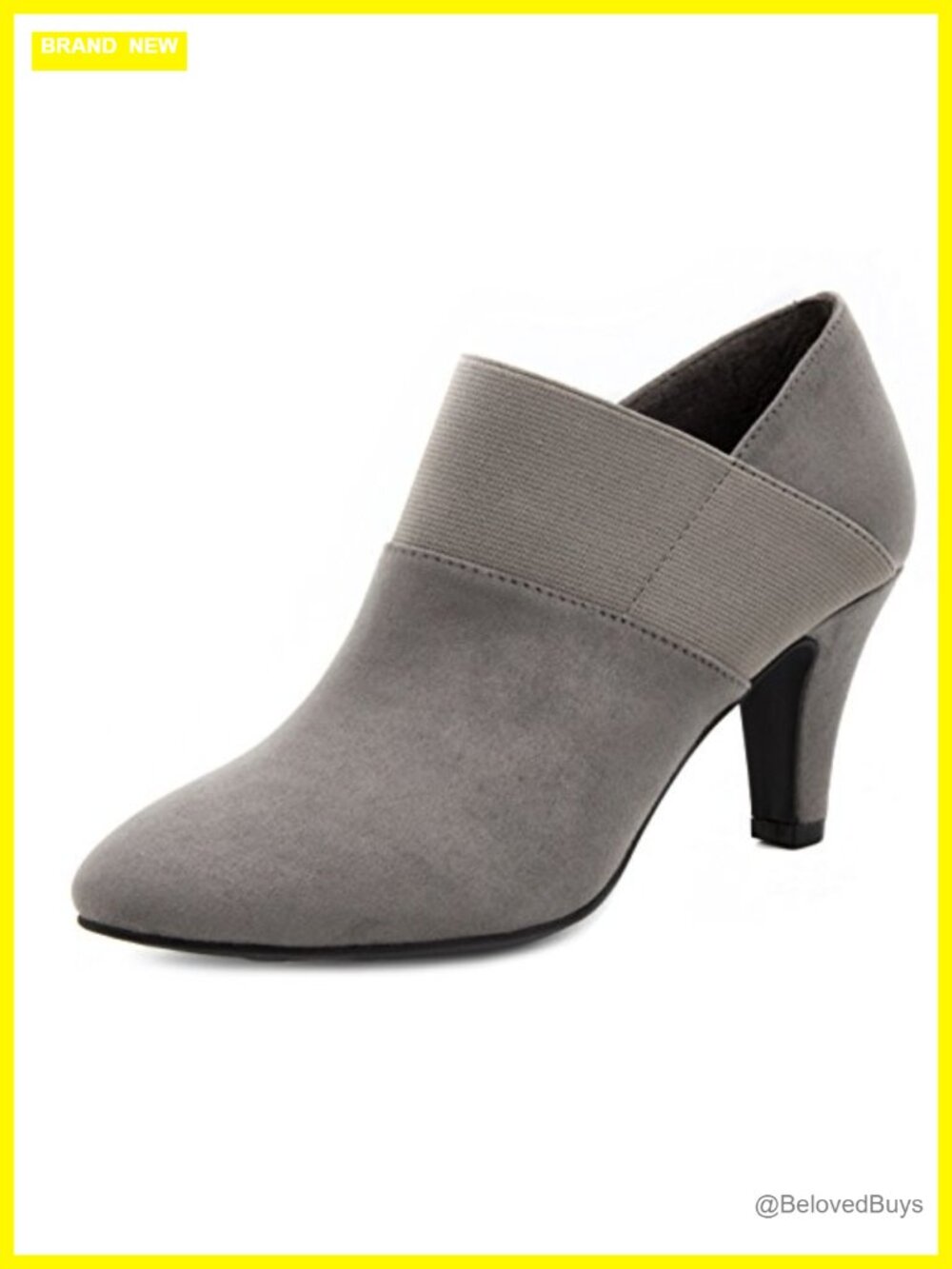 London Fog Bobbie Faux Suede Cone Heel Ankle Booties